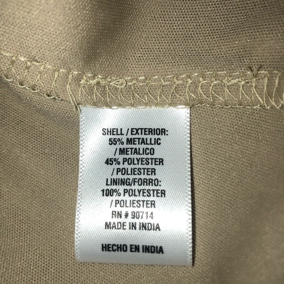 Sam & Jess Semi-Sheer Tiered Ruffle Mock turtleneck Dress Shimmer Gold S… - Picture 11 of 13